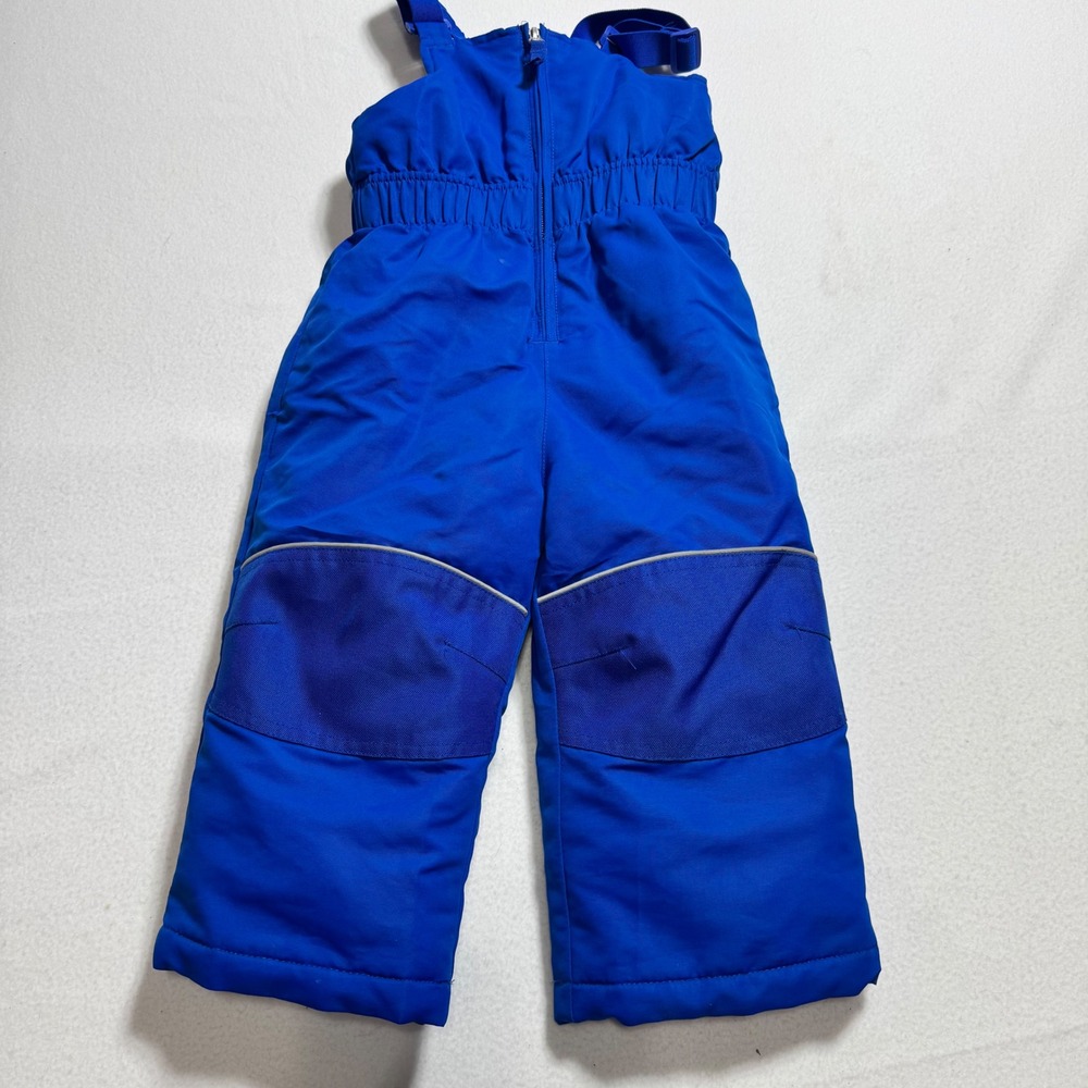 Wonder Nation Toddler Snow Bibs 2T Blue Insulated Winter Overalls Padded Knee